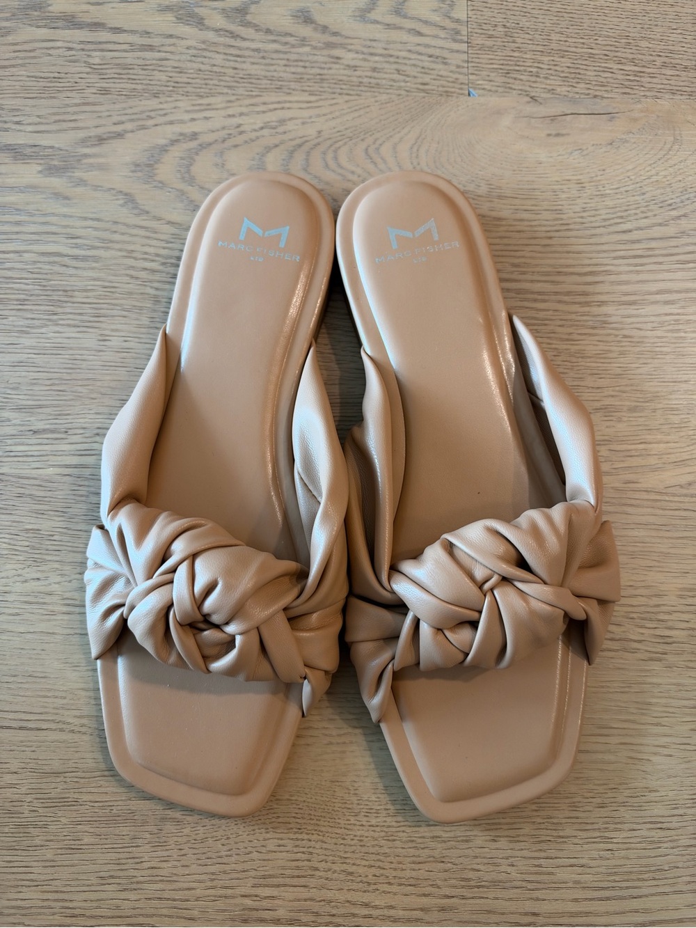 Marc Fisher Tan Knotted Sandals